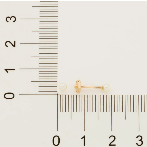 Brinco Infantil Solitário Pérola