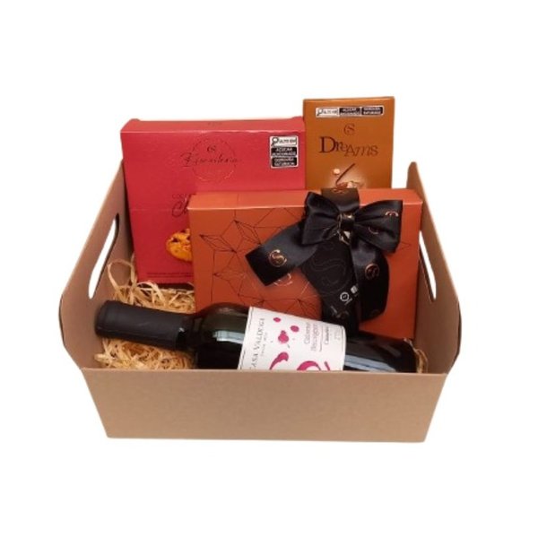 Cesta Chocolate com Vinho