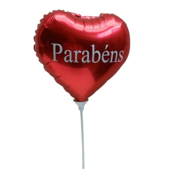 Balão Metalizado Coração Parabéns 