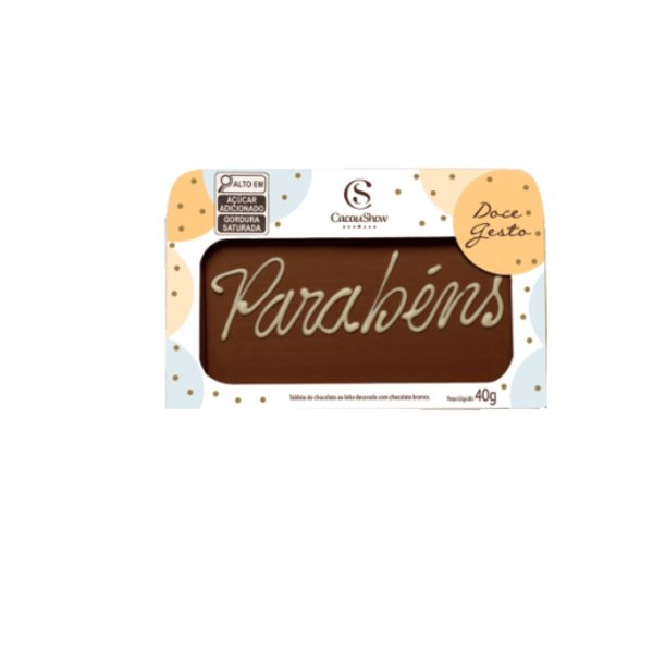 Tablete ao Leite Chocoarte Parabéns 