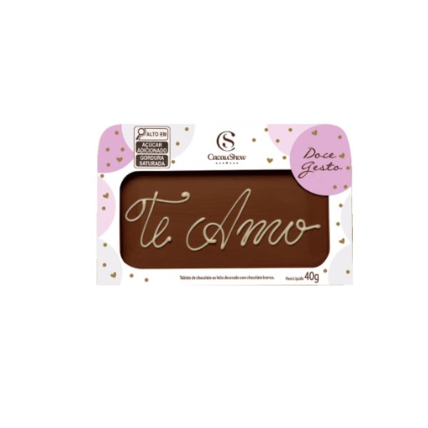 Tablete ao Leite Chocoarte Te Amo  40g 