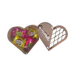 Imagem de Caixa Coração Mdf com Bombom Gratidão