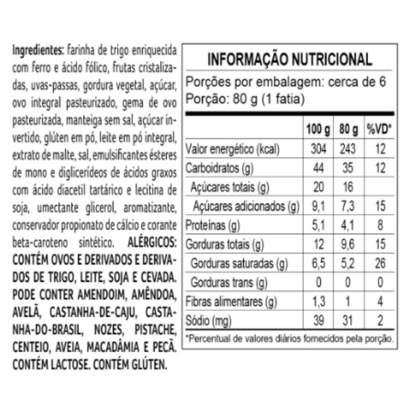 Panetone de Frutas 450g Cacau Show