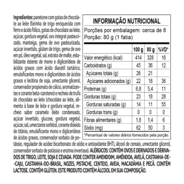 Panetone laCreme ao Leite 650g Cacau Show