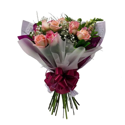 Buquê Classic de 10 Rosas Cor de Rosa