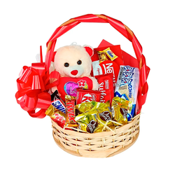 Imagem de Cesta Abraço Doce Chocolates e Pelúcia 
