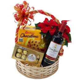 Imagem de Cesta Natal com Vinho
