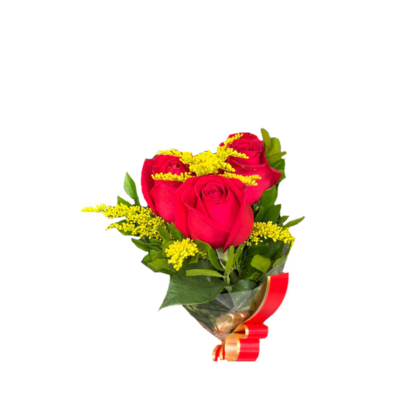 Mine Buquê de 3 Rosas Vermelhas