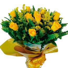 Imagem de Buquê de 12 Rosas Amarelas 