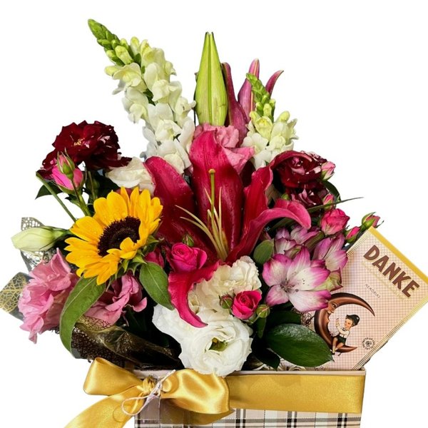 Box de Flores Mistas com Chocolate