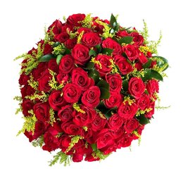 Imagem de Buquê com 100 rosas na cor vermelha