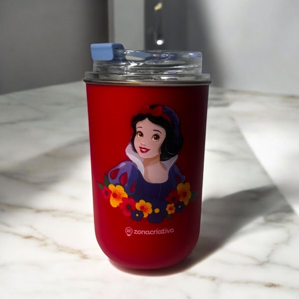 Copo com Canudo Branca de Neve Disney