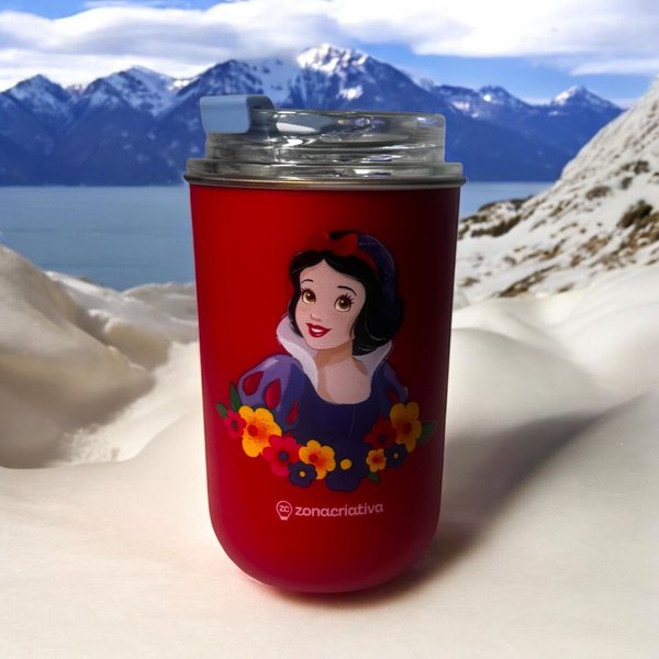 Copo com Canudo Branca de Neve Disney