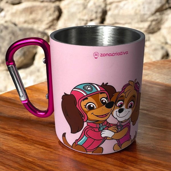 Caneca Mosquetão Patrulha Canina Rosa 