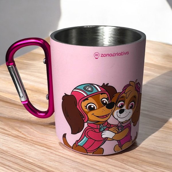 Caneca Mosquetão Patrulha Canina Rosa 