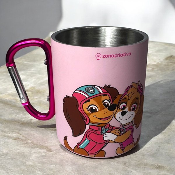 Caneca Mosquetão Patrulha Canina Rosa 