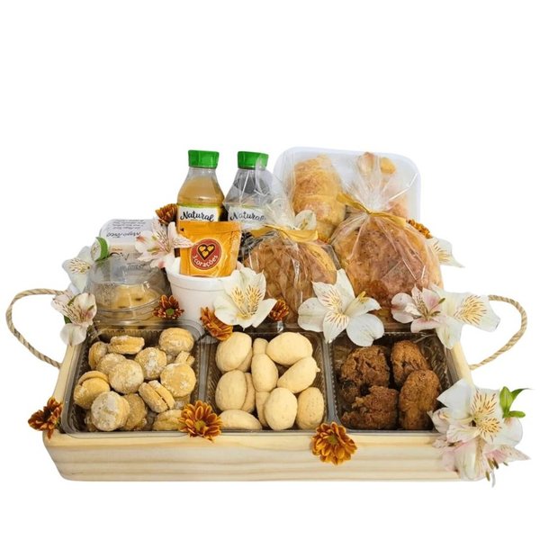 Cesta com Bem Casados, Waffles e Sobremesa