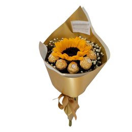 Imagem de Buquê de Chocolate Ferrero com Girassol