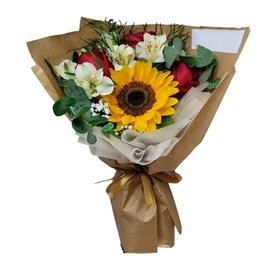 Imagem de Mine Buquê de Rosas com Girassol Elegante