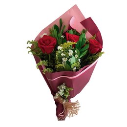 Imagem de  Buquê com Três Botões de Rosas