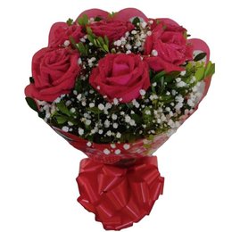 Imagem de Encantador Buquê de Rosas Vermelhas