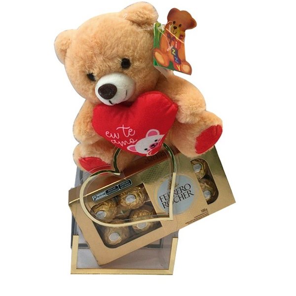 Kit Urso e chocolate Ferrero Rocher 