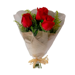Imagem de Encanto Buquê Com 3 Rosas Vermelhas