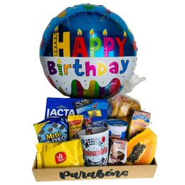 Imagem de Cesta de Aniversário Café, Chocolate e Balão