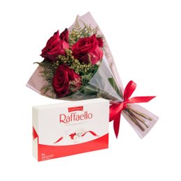 Imagem de Buquê de 3 Rosas com Raffaello