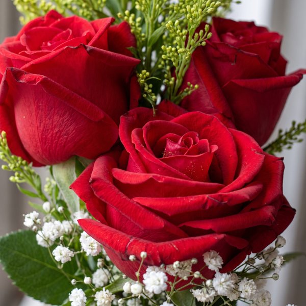 Trio de Rosas Vermelhas