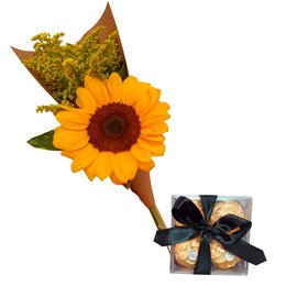 Imagem de Cone de Girassol com Ferrero Rocher 