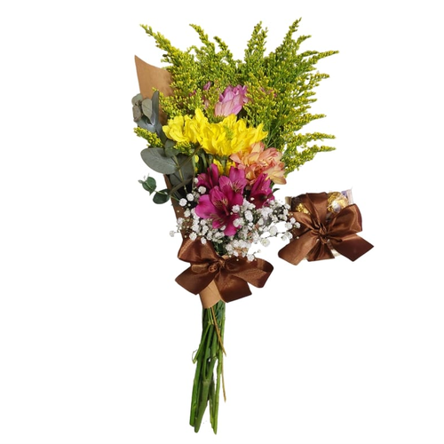 Mix de Flores do Campo com Ferrero Rocher