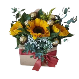 Imagem de Caixa Envelope Girassóis com Bombons