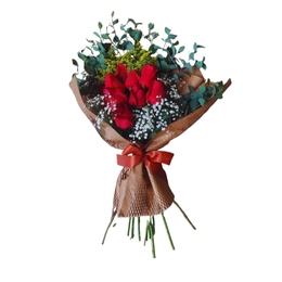 Imagem de Buquê com 10 Rosas Vermelhas