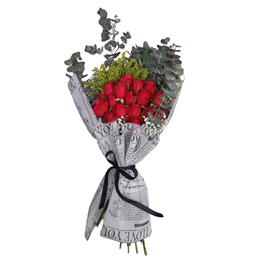 Imagem de Buquê de 15 Rosas Vermelhas