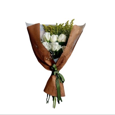Buquê Seis Rosas Brancas