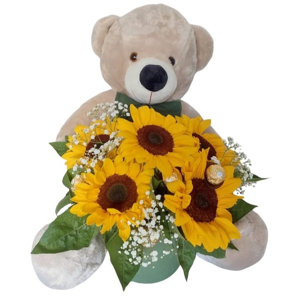 Urso Gigante com Girassóis