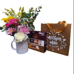 Imagem de Flores na Caneca Mãe