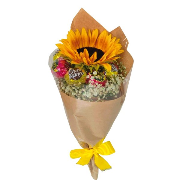 Buquê de Girassol com Chocolate