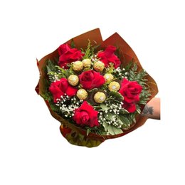 Imagem de Buquê de Rosas Love com Ferrero 