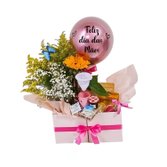 Cesta com Girassol Dia das Mães