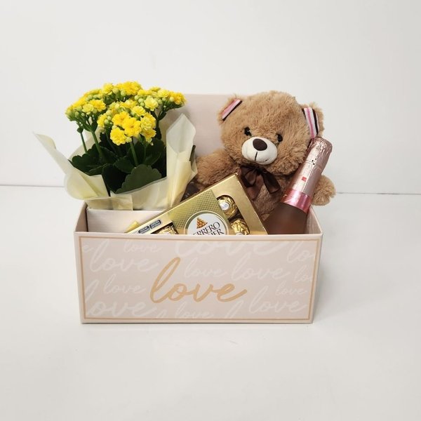 Cesta para Presente Love Gold