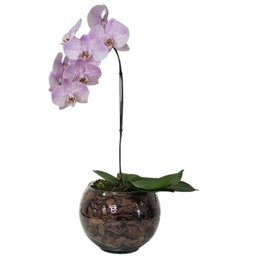 Imagem de Arranjo de Orquídea Lilás no Bowl de Vidro