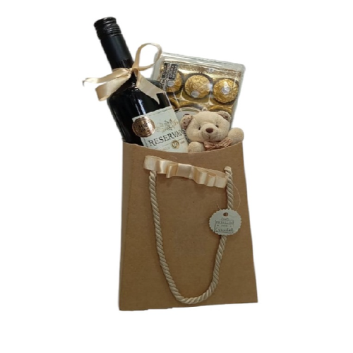 Kit Presente Especial com Vinho e Ferrero