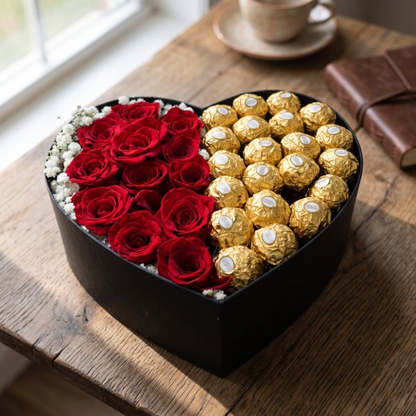 Surpreenda com Caixa Box de Rosas e Chocolate