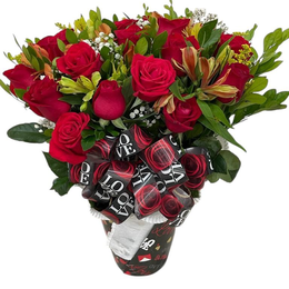 Imagem de Buquê com 14 Rosas Vermelhas