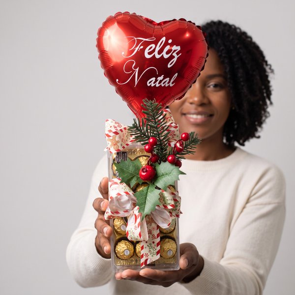 Ferrero Rocher com Balão de Natal