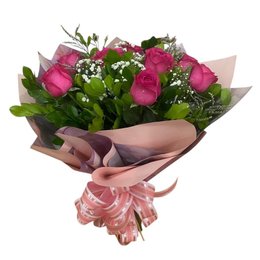 Imagem de Surpreenda com Buquê com 08 Rosas Cor de Rosa