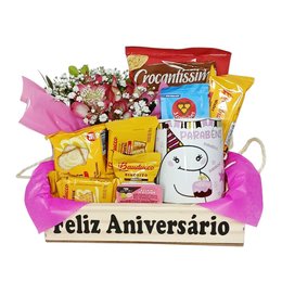 Imagem de Cesta de Aniversário P Com Flor e Caneca