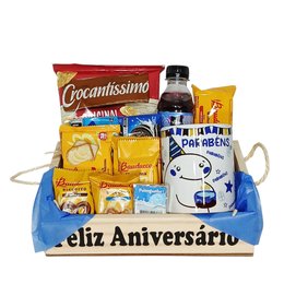 Imagem de Cesta de Aniversário P Café com Caneca Azul